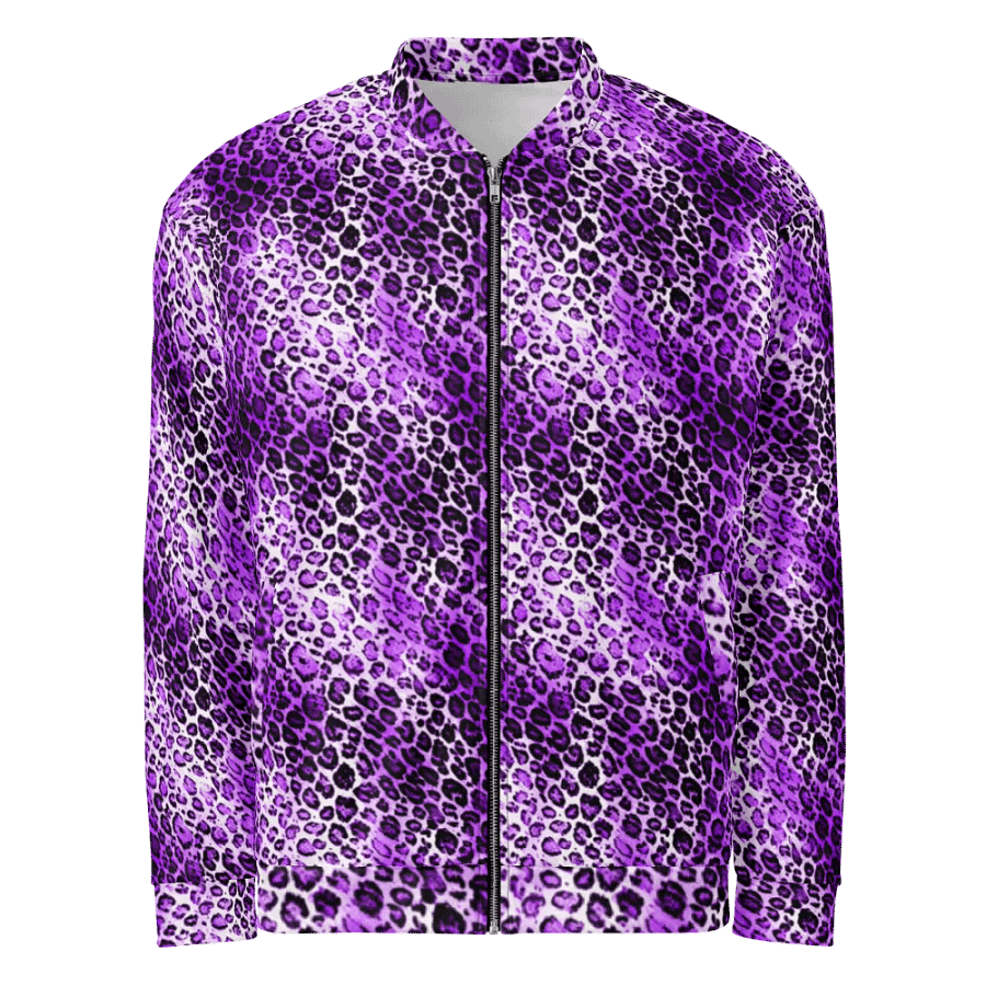 Purple Leopard Pattern Bomber Jacker product image (1)