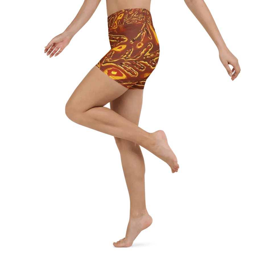 Japanese Fiery Abstract Yoga Shorts product image (4)