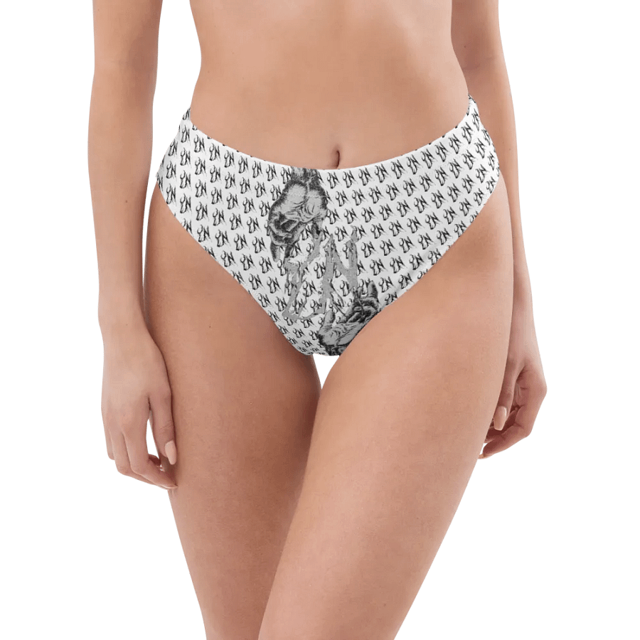 YN Checker Print High Waisted Bikini Bottom product image (3)