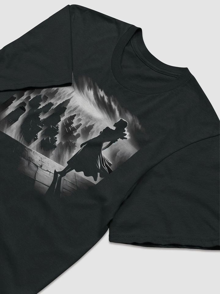 Rooftop Dreams Over Noir Cityscape (Front Print Womens Tee) product image (2)