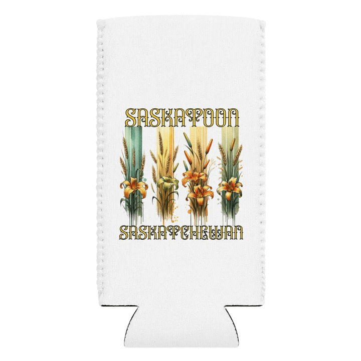 Saskatoon Saskatchewan 4 Vertical Tiger Lily Wheat Vintage Can Cooler product image (2)