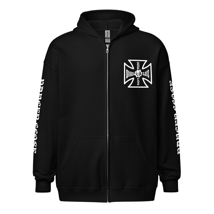 DANGER CLOSE IRON CROSS ZIP HOODIE (BLACK) product image (2)