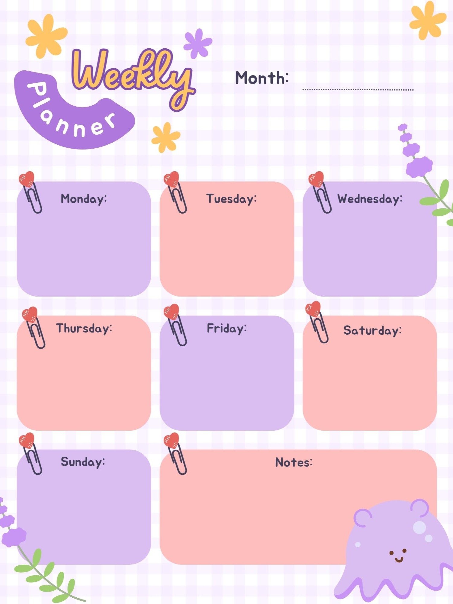 Bright Digital Monthly Planner for Schoolers product image (8)