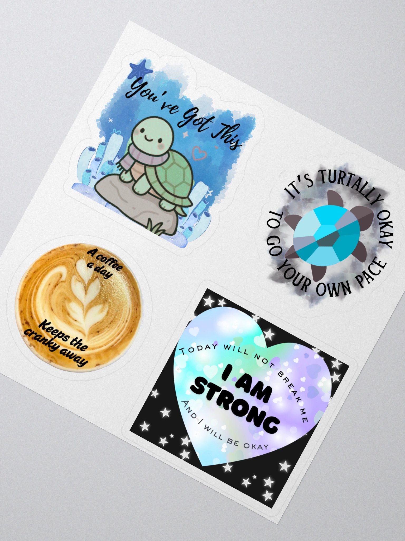 Chaos Cove Sticker Pack – Strength, Coffee, & Cute Turtles! product image (2)