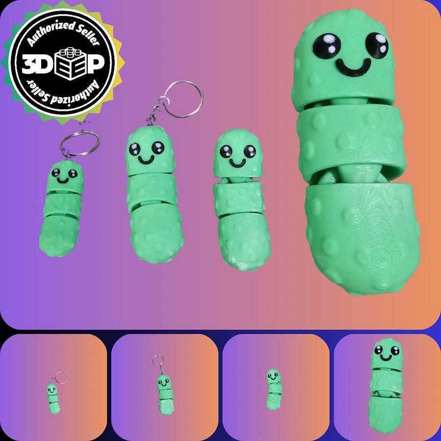 Flexi Pickles & Pickle Keychains – Articulated Fidget Toy in Multiple Sizes | Cute Pickle Gift for All Ages product image (2)