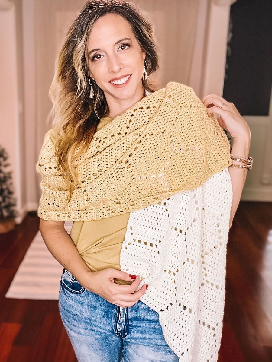 Modern Honeycomb Crochet Shawl Video Tutorial product image (4)
