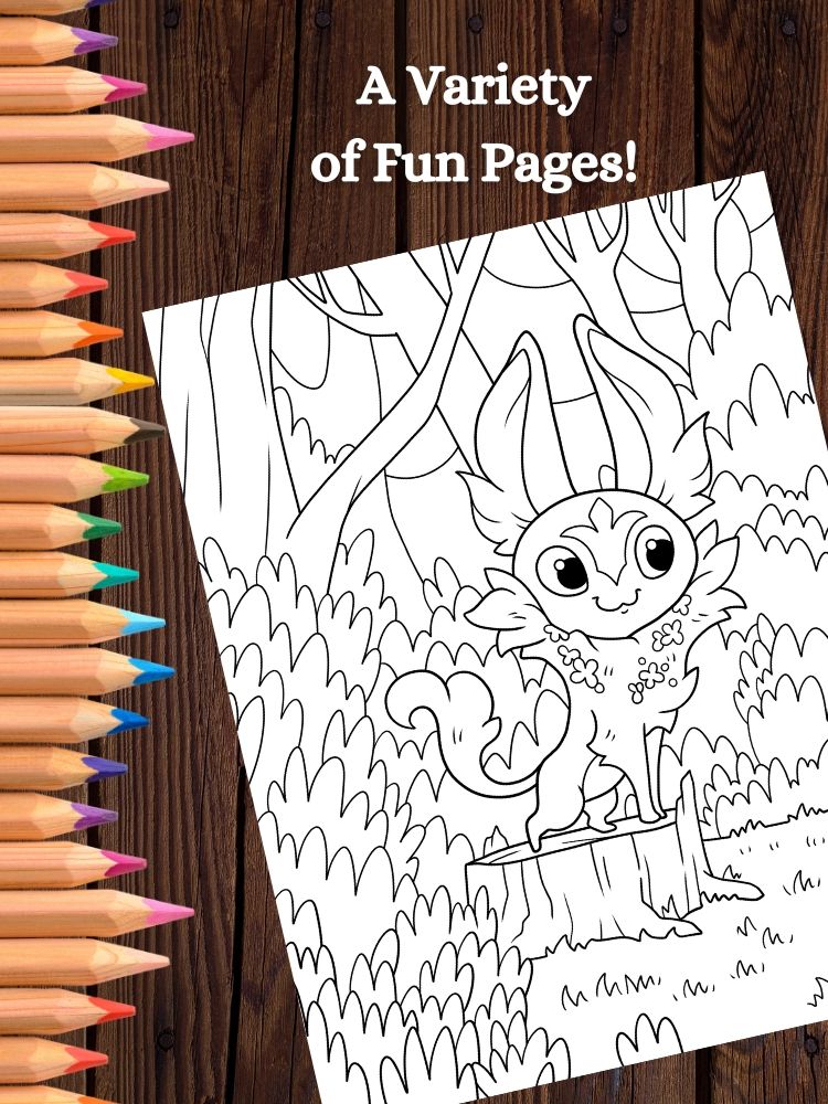 Fantasy Forest Creatures Printable Coloring Pages for Kids product image (4)
