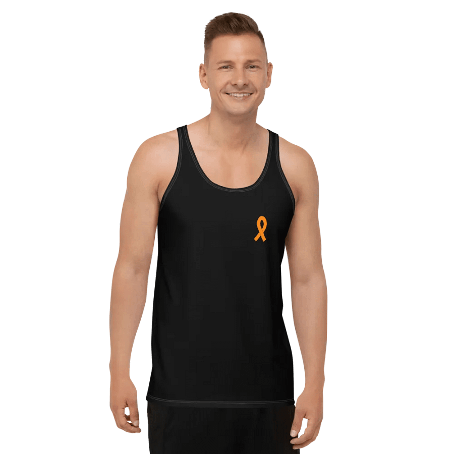 White HApex Gear White Logo Cancer Awareness Orange Ribbon. Black Tank Top product image (8)