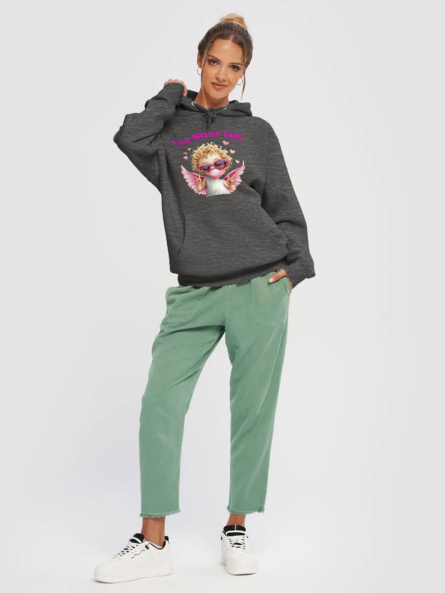 Love Never Fails Valentine Retro Cupid Valentine's Day Premium Pullover Hoodie product image (3)