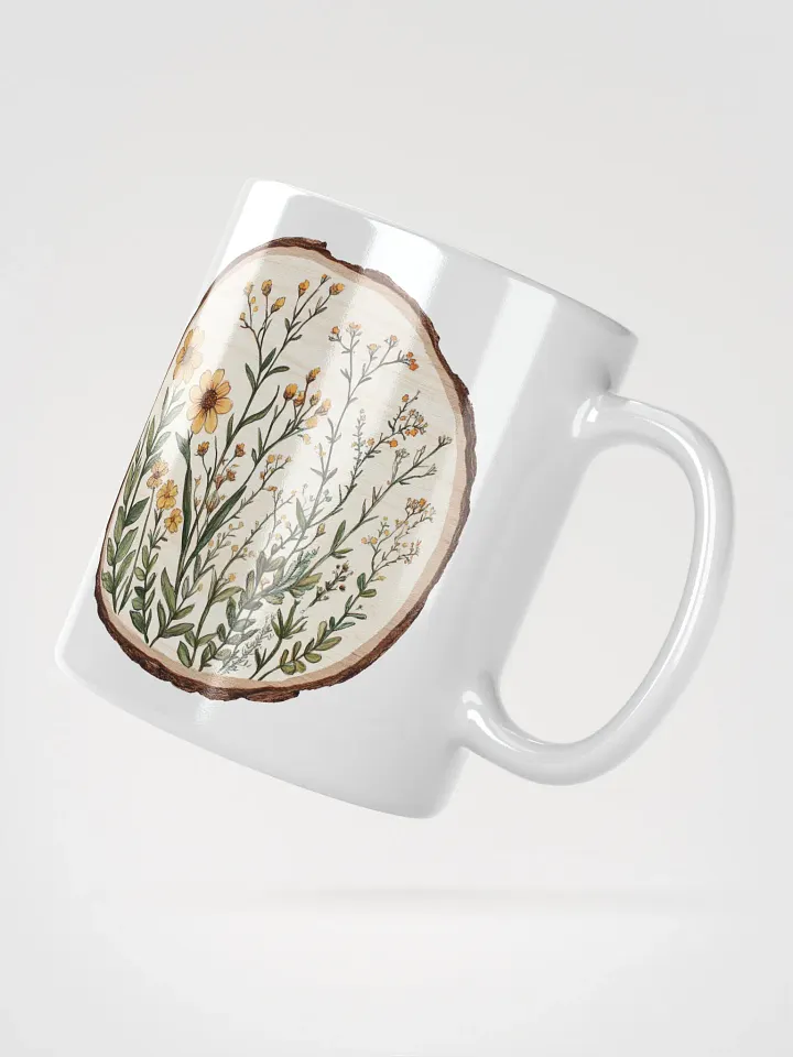 Wildflower Round Wood Art Ceramic Mug product image (6)