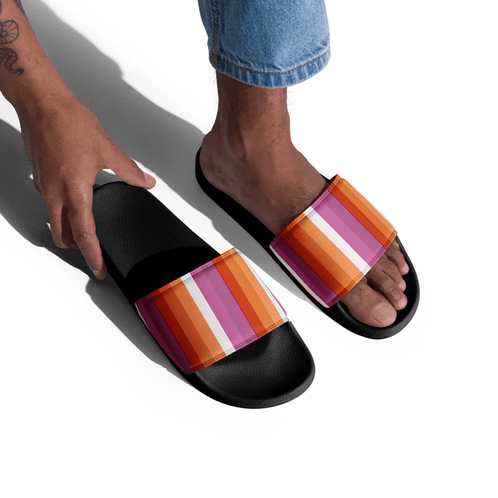 Pink And Orange Stripe Men's Shoe product image (1)