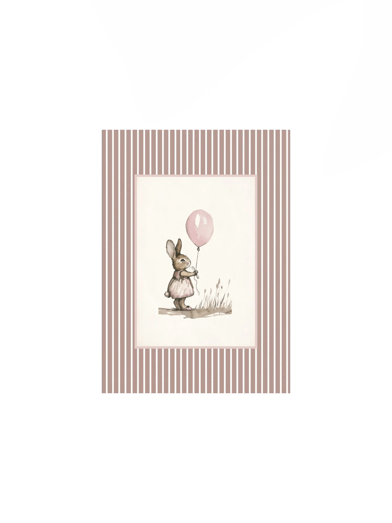 Vintage Pink Bunny Nursery Print product image (2)