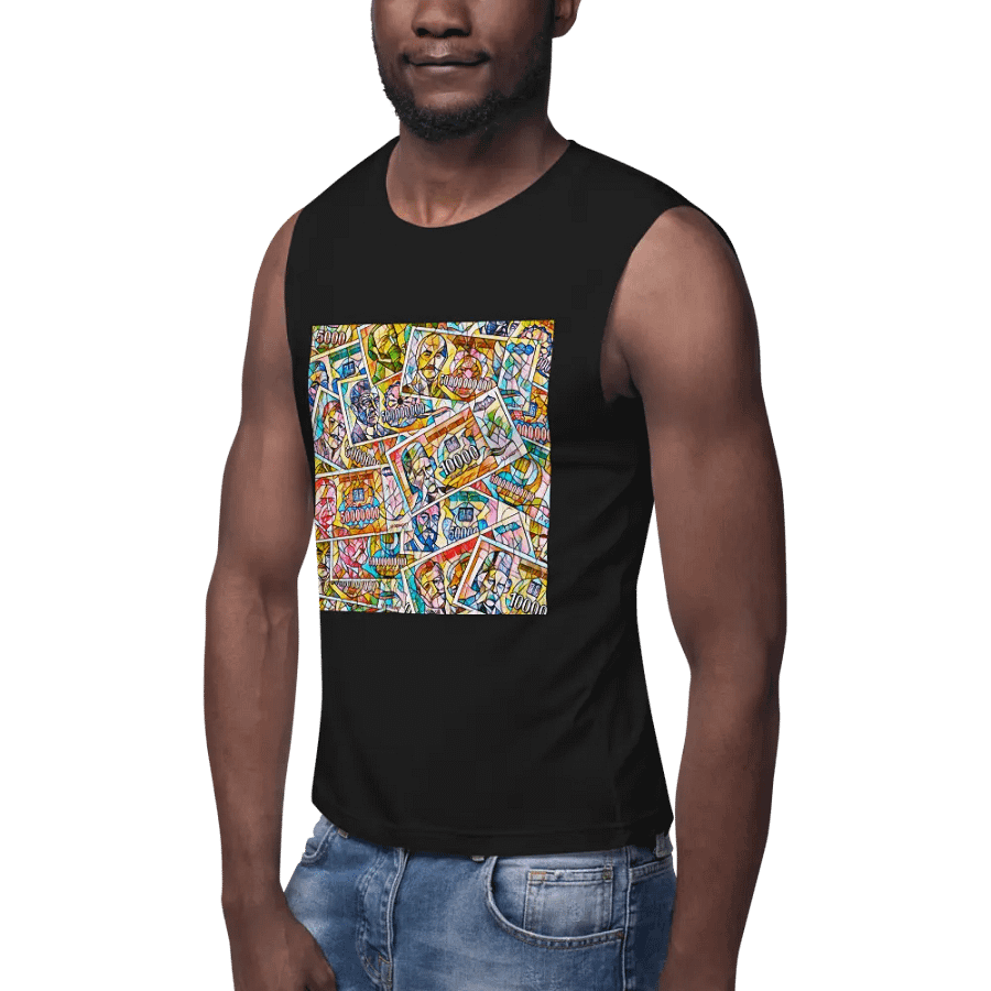 Jugoslovenski inflatorni dinar 1993 (Kolaž/mozaik) Bella+Canvas Muscle Tank product image (2)
