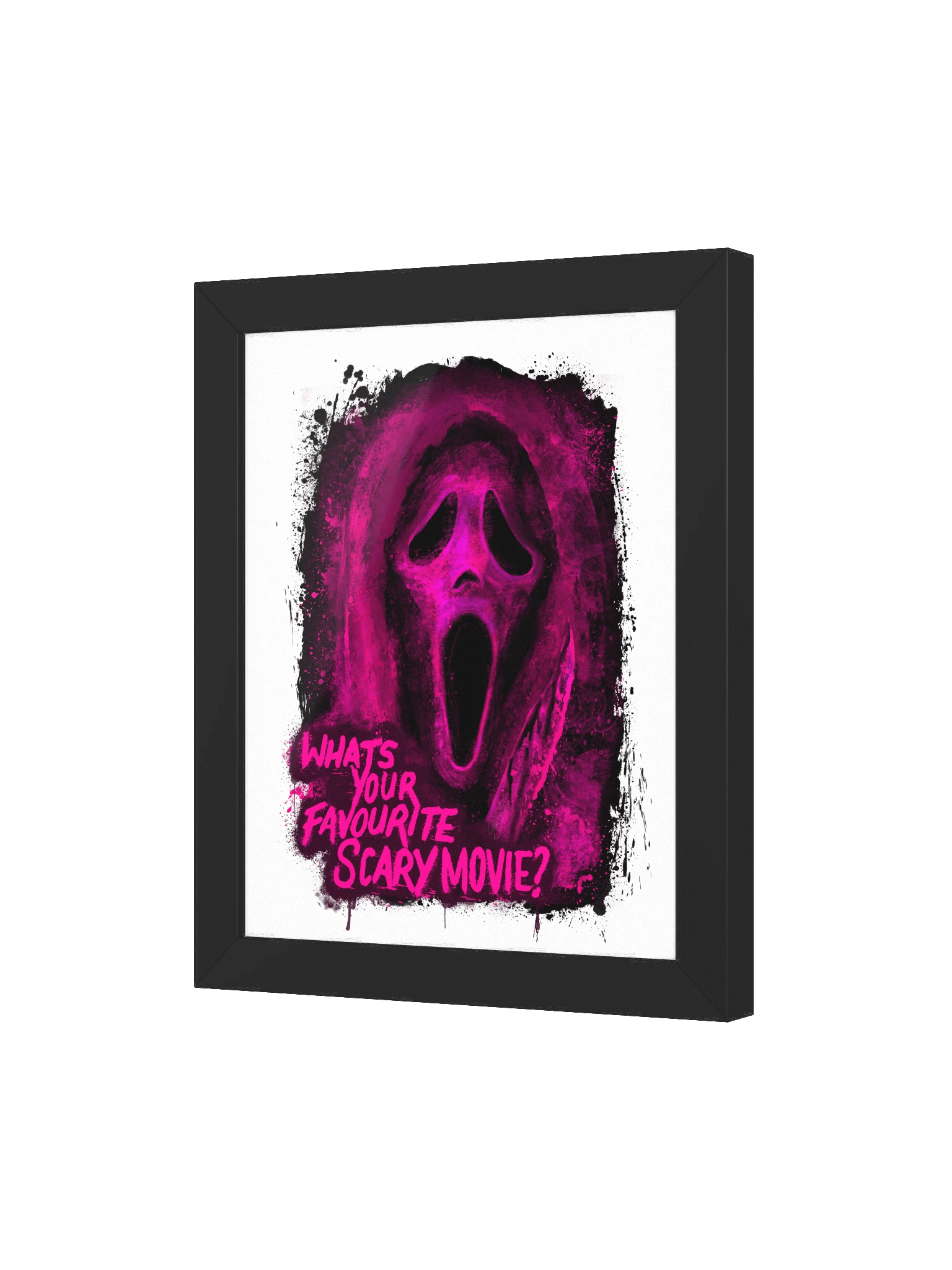 WHITE Framed Ghost Face Print (Pink) product image (3)