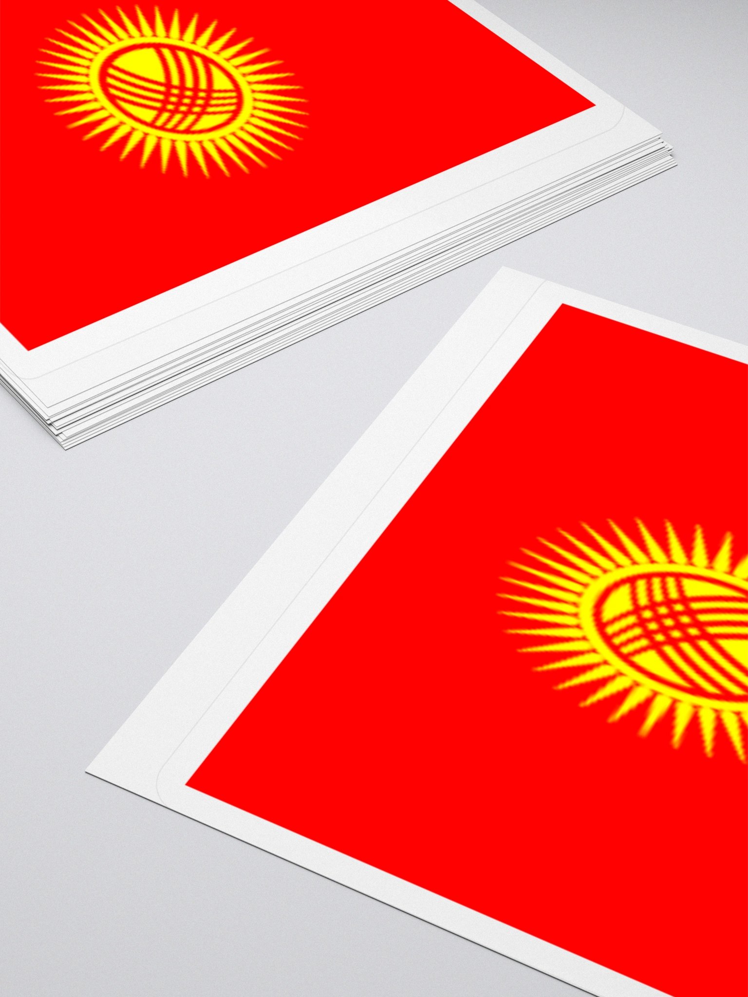 Kyrgyzstan Flag Sticker | Sun and Crosses Design | Durable Vinyl | 3 Sizes product image (11)