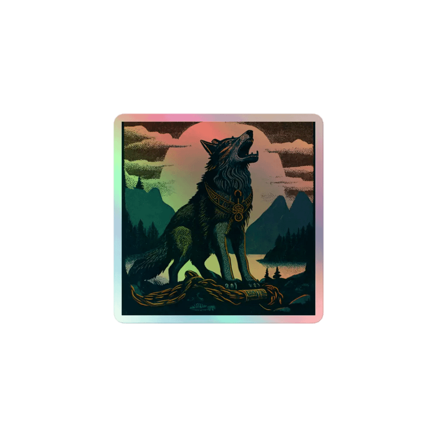 Mythical Moon Wolf Holographic Sticker Set product image (1)