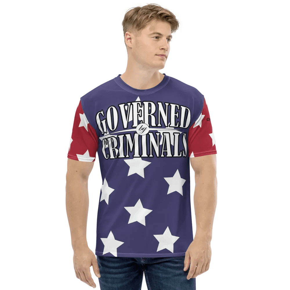 Governed By Criminals - USA - Red/Blue Stars - Crew Neck T-Shirt product image (1)