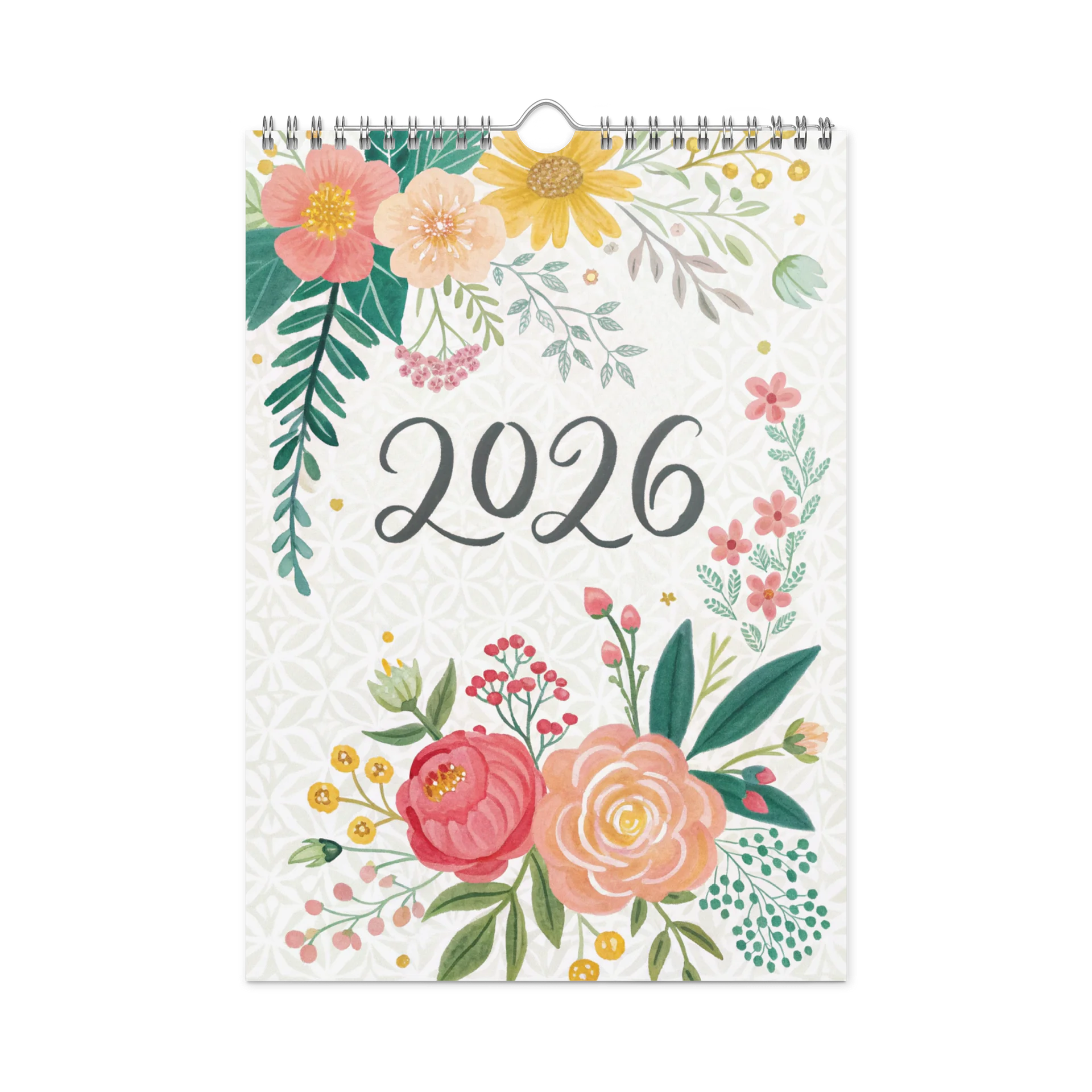 Blooming Seasons – Floral Patterned Wall Calendar 2026 (Gouache Art Edition) product image (3)