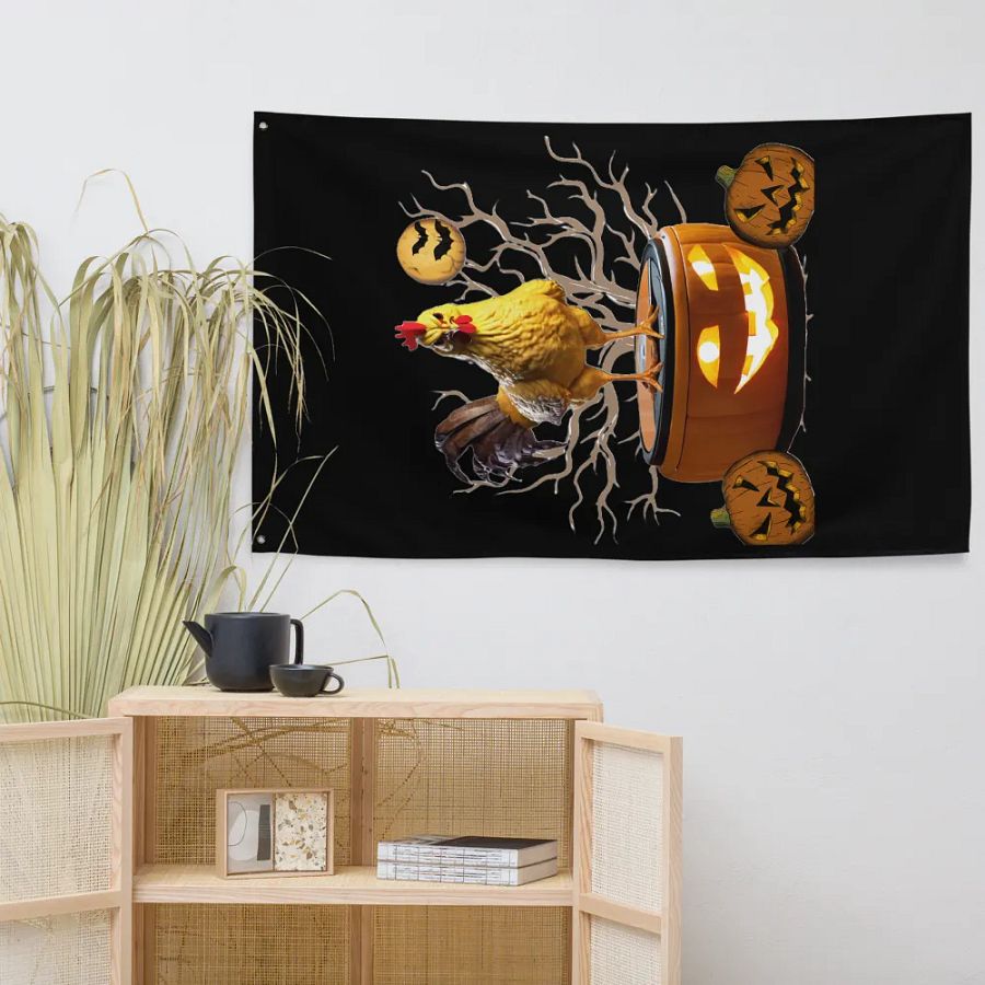 Rooster Rides Again Halloween Flag product image (9)