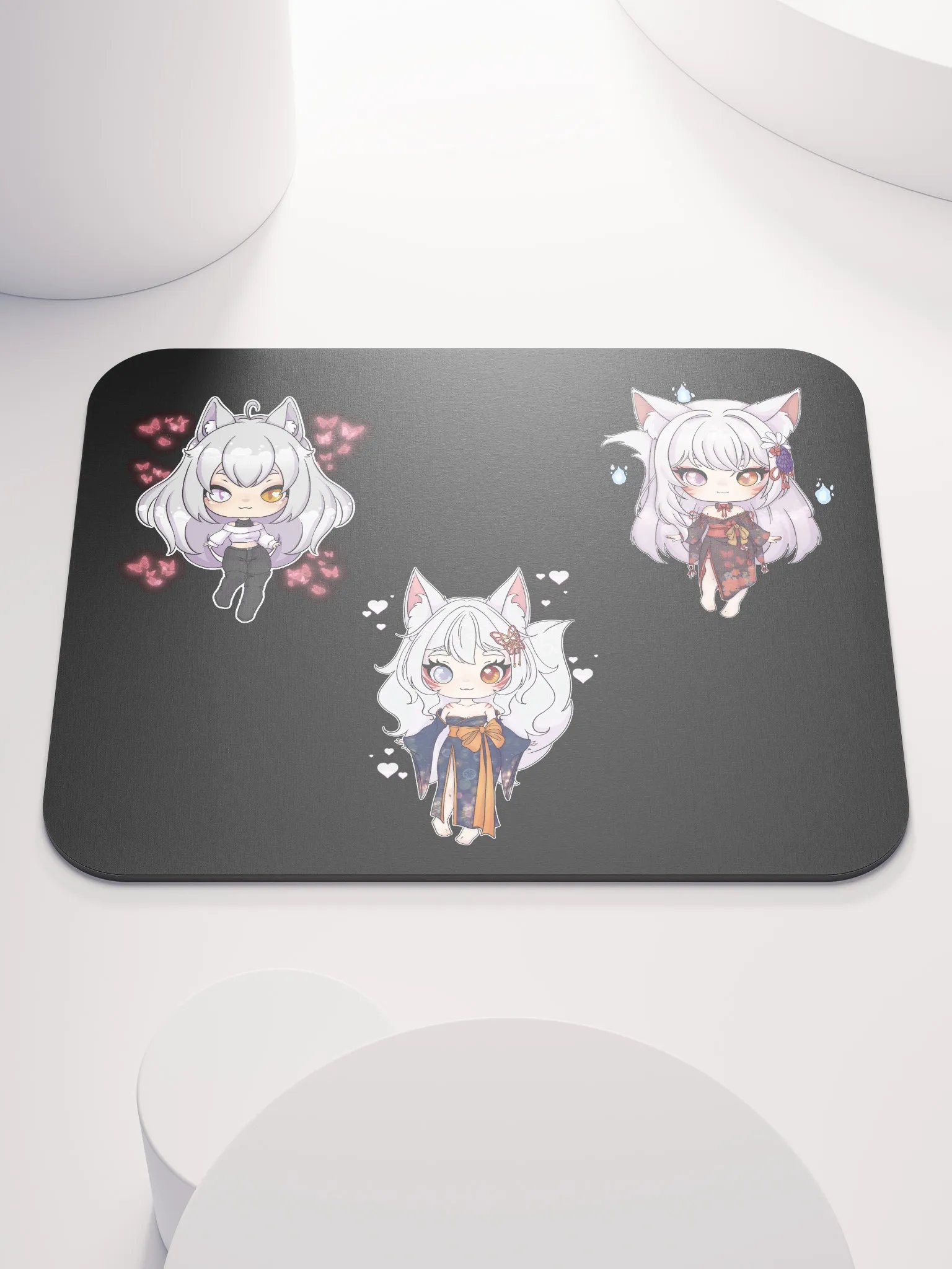 Chibi Fox Trio Mouse Pad product image (1)