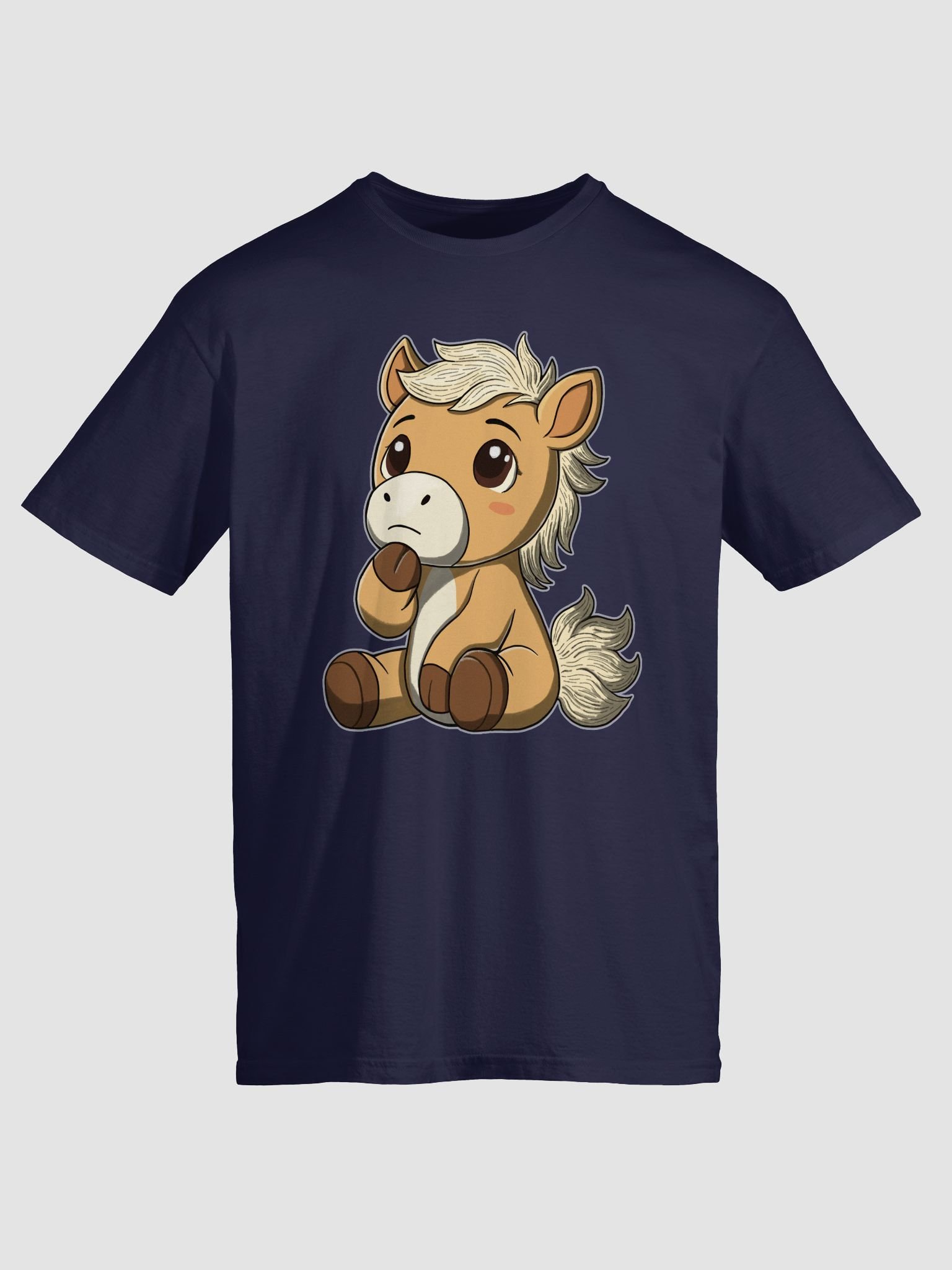 Thinking Waffles T-Shirt | Plush Horse Anxiety Meme Tee | Relatable Overthinker Shirt product image (3)