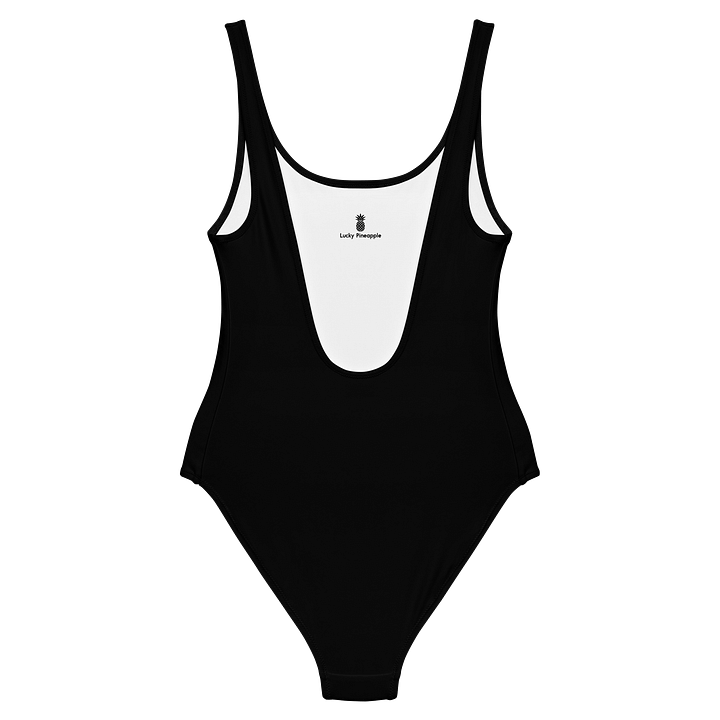 Black Solid Color Retro Inspired Women's One Piece Swimsuit product image (2)