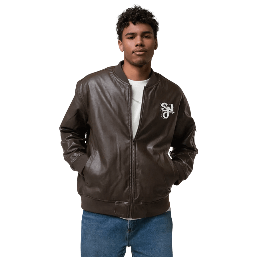 Syn Leather Bomber Jacket (Black or Brown) product image (2)