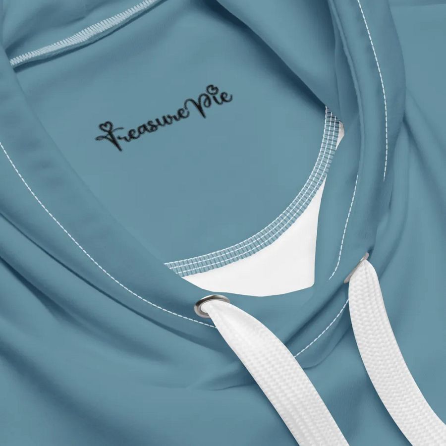 Plain Medium Light Blue Soft Summer Unisex Recycled Polyester Heavyweight Premium Hoodie by Treasure Pie product image (7)