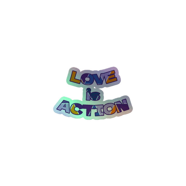 Love is Action Kiss-Cut Holographic Sticker Sheet product image (1)