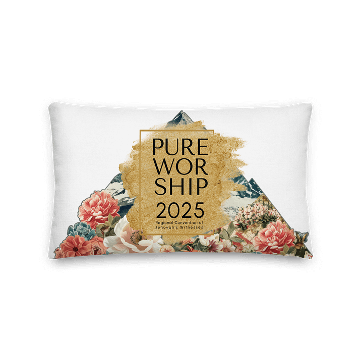 2025 "Pure Worship" Floral Mountain Sky Blue Pillow product image (2)