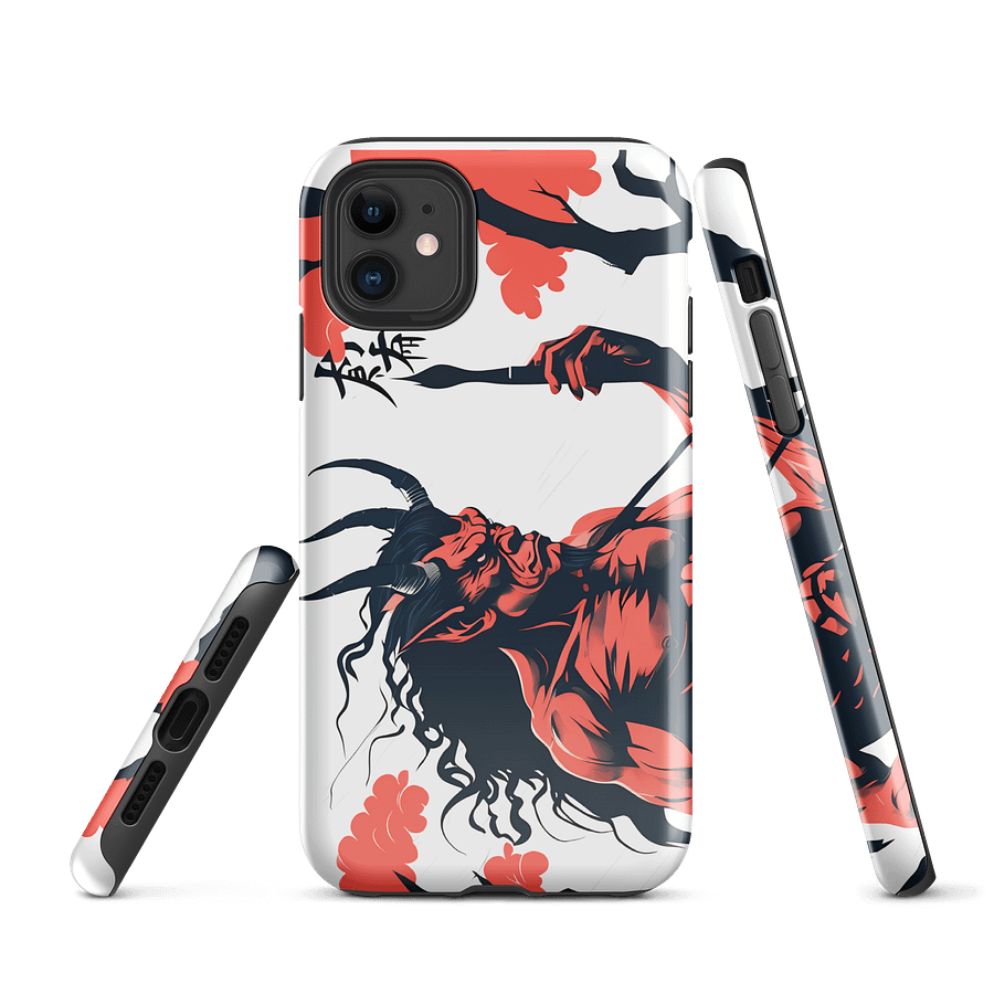 Fiery Oni Demon Art - Bold Japanese Folklore Design IPhone Case product image (1)