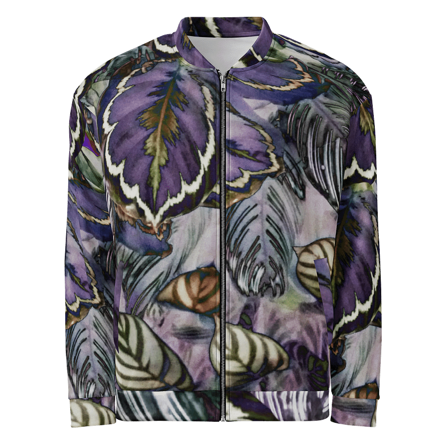 Purple Leaves Bomber Jacket product image (1)