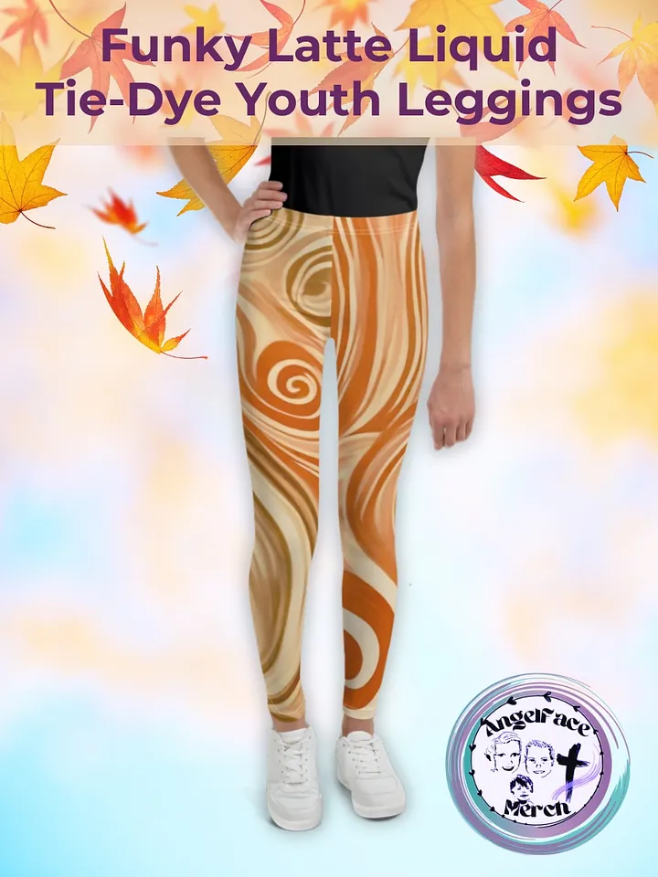 Funky Latte Liquid Tie-Dye Youth Leggings product image (1)