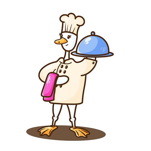 Silly Goose April Day 20: Chef Goose  I wonder what’s under that cover? What do you think chef goose has prepared? 

🖍️ Digit...