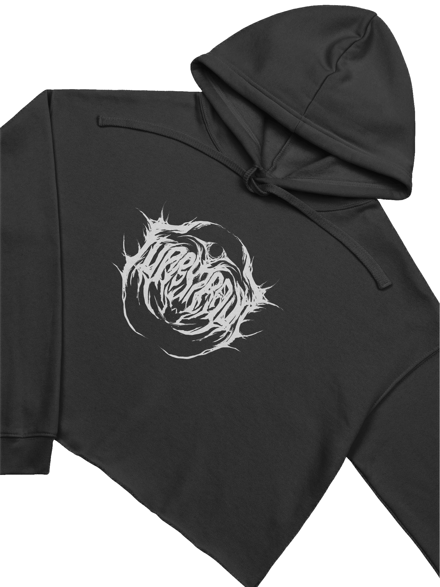 Furry Trash Crop Hoodie – Metal Logo (White Print) product image (3)