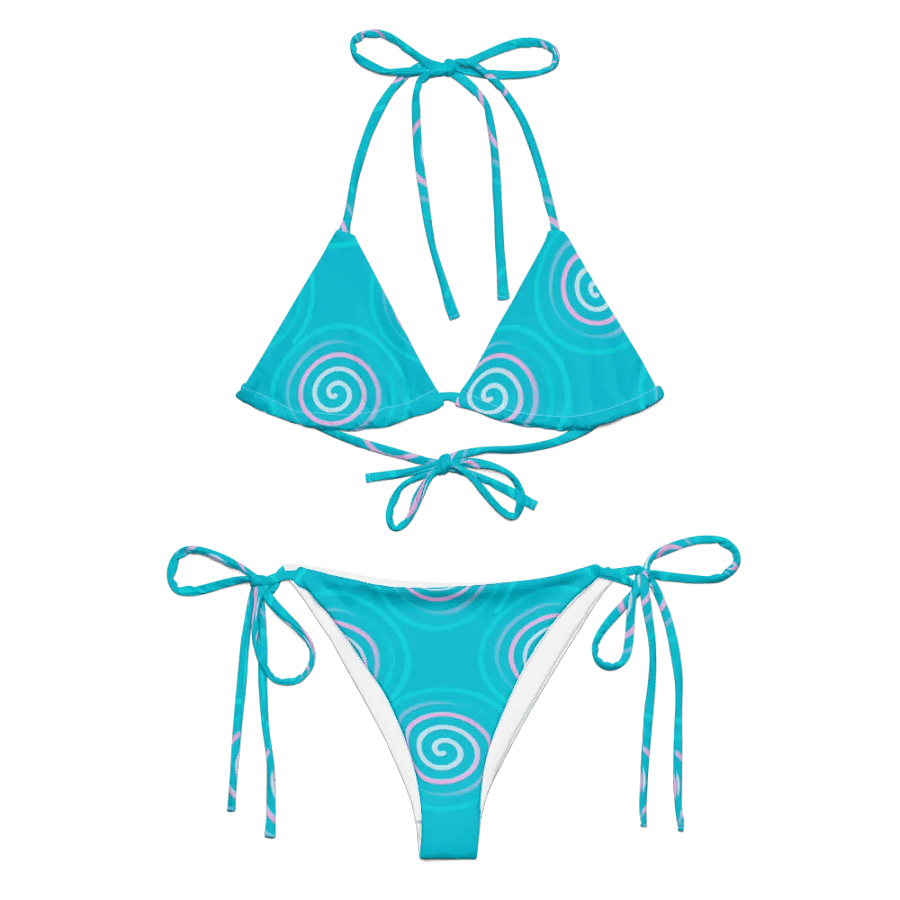 Beautiful Minimalist Ocean Swirl Pattern String Bikini product image (6)