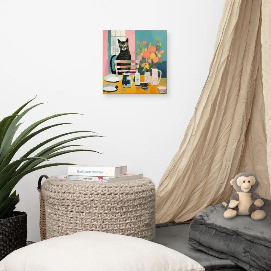 Art2401-18 Eclectic Cat Still Life - Canvas Print - sm product image (4)