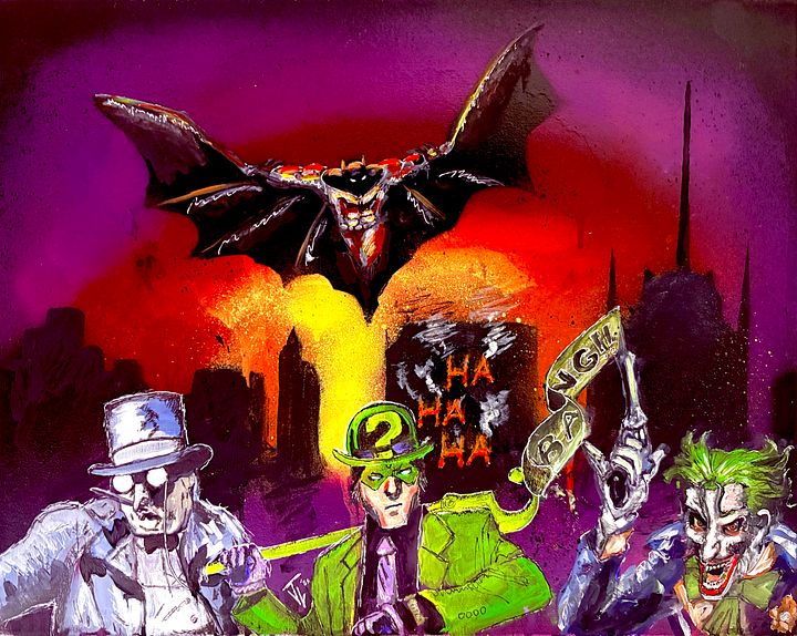 Canvas Prints of Bat Guy vs Bad Guys product image (1)