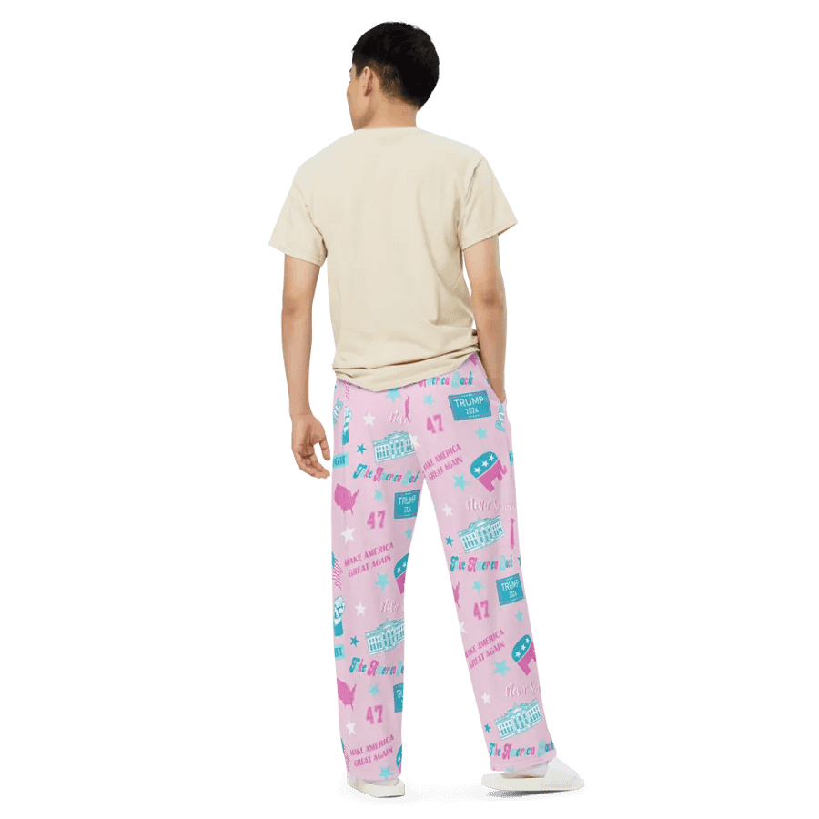 Trump 2024 Election-Themed Patriot Make America Great Again Pink Pattern Pajama Pant product image (5)
