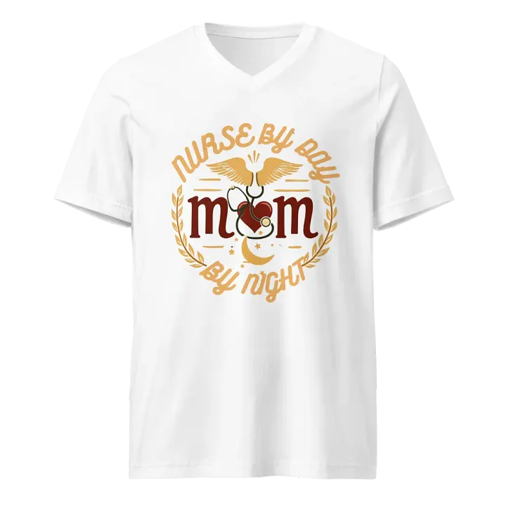 Nurse by Day, Mom by Night V-Neck Tee product image (5)