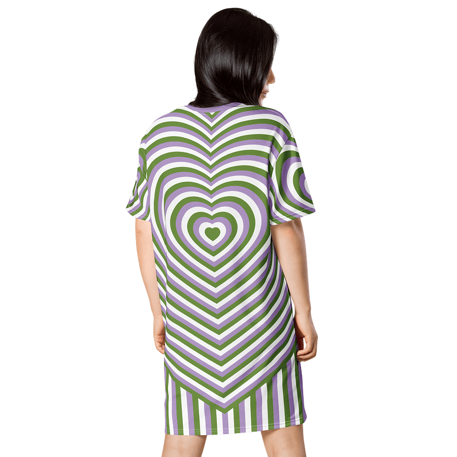 Genderqueer Pride Hearts T-shirt Dress product image (2)