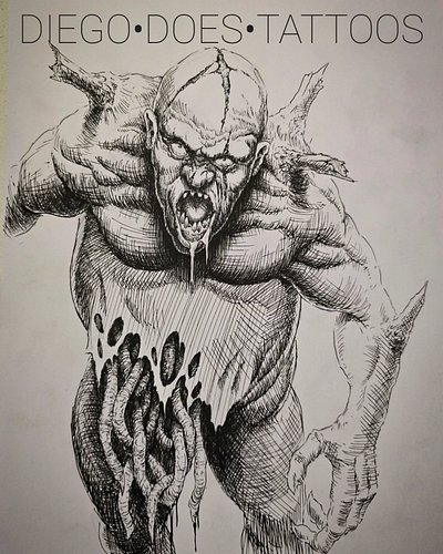 Sketch for today. Creepy zombie man guts hanging out, eww gross! This one took a bit longer than I had planned but here it is...
