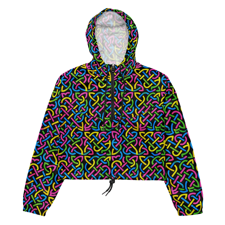 Neon Celtic Knot Windbreaker – Retro-inspired All-Over Print Jacket product image (1)