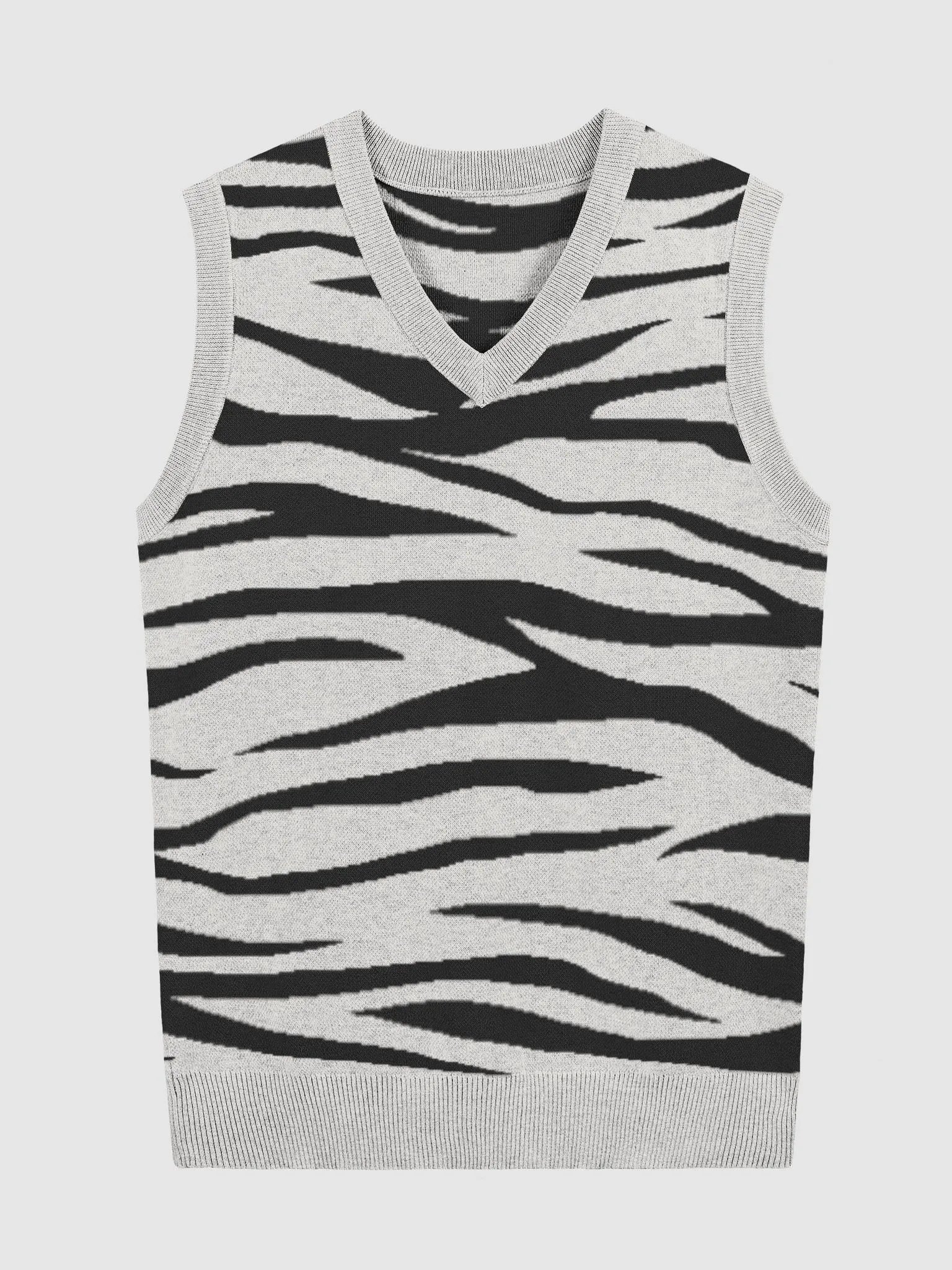 Zebra Chic Knitted V-Neck Vest product image (4)