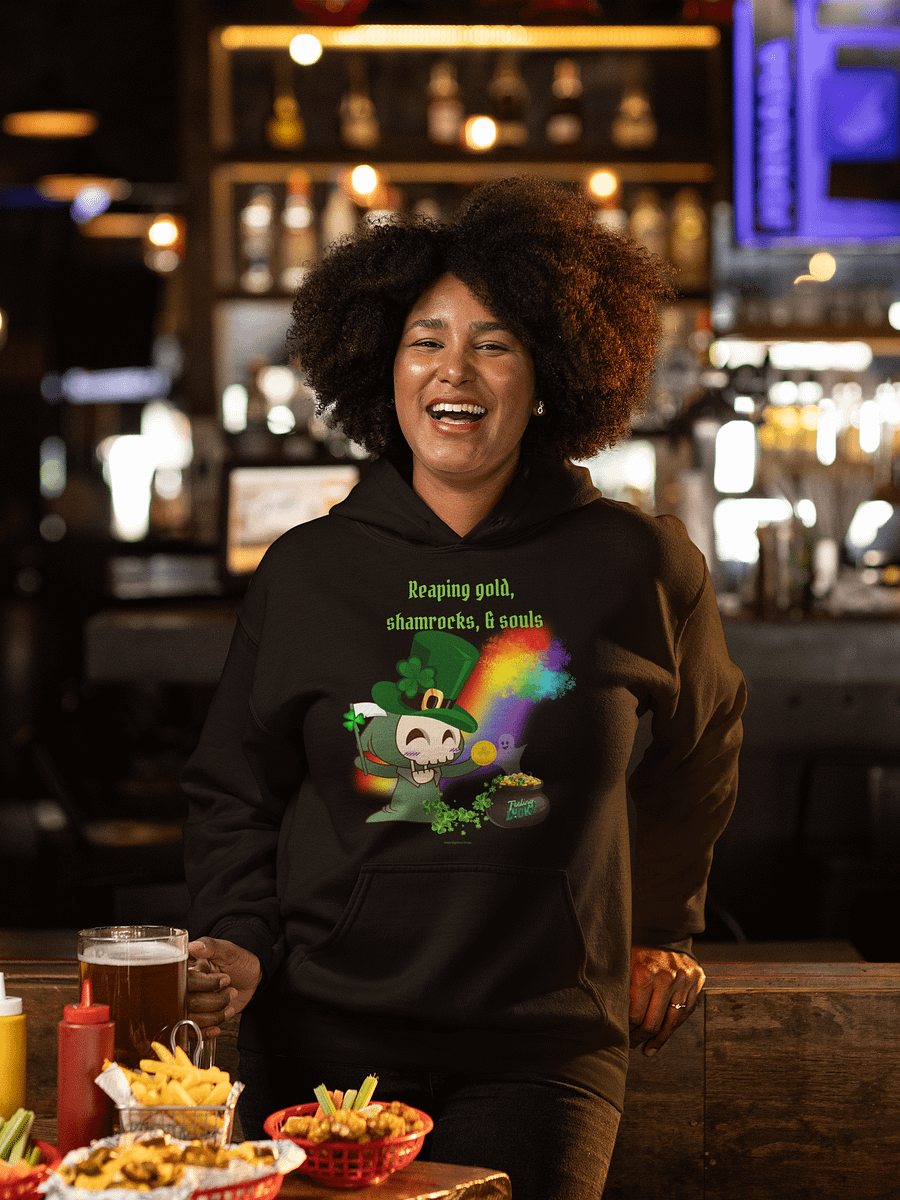 Reaping Gold, Shamrocks, and Souls St. Patrick's Day Black Hoodie product image (6)