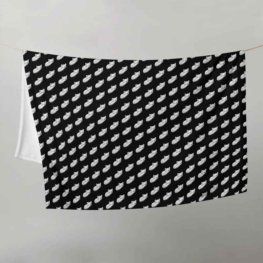 Sleepy Fox Throw Blanket with Black Background product image (12)