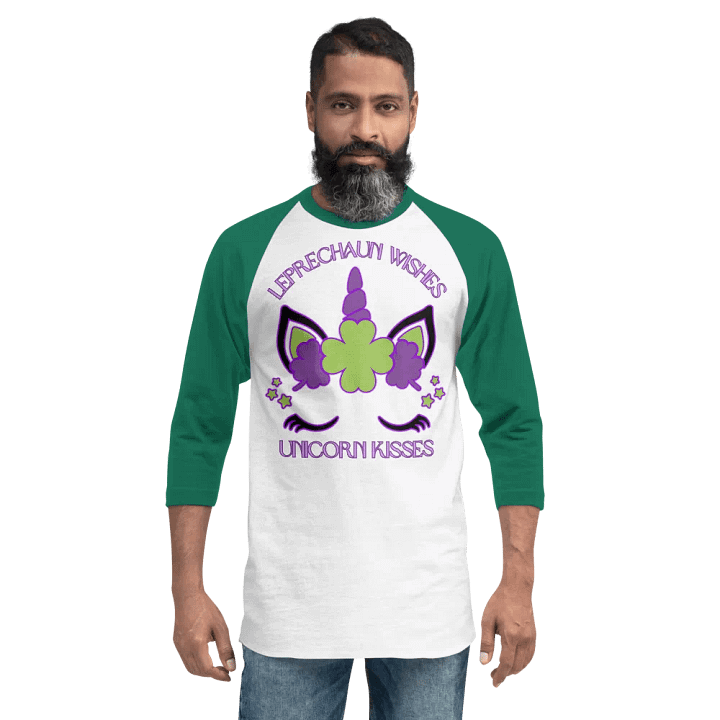 Leprechaun Wishes & Unicorn Kisses Raglan Tee product image (23)