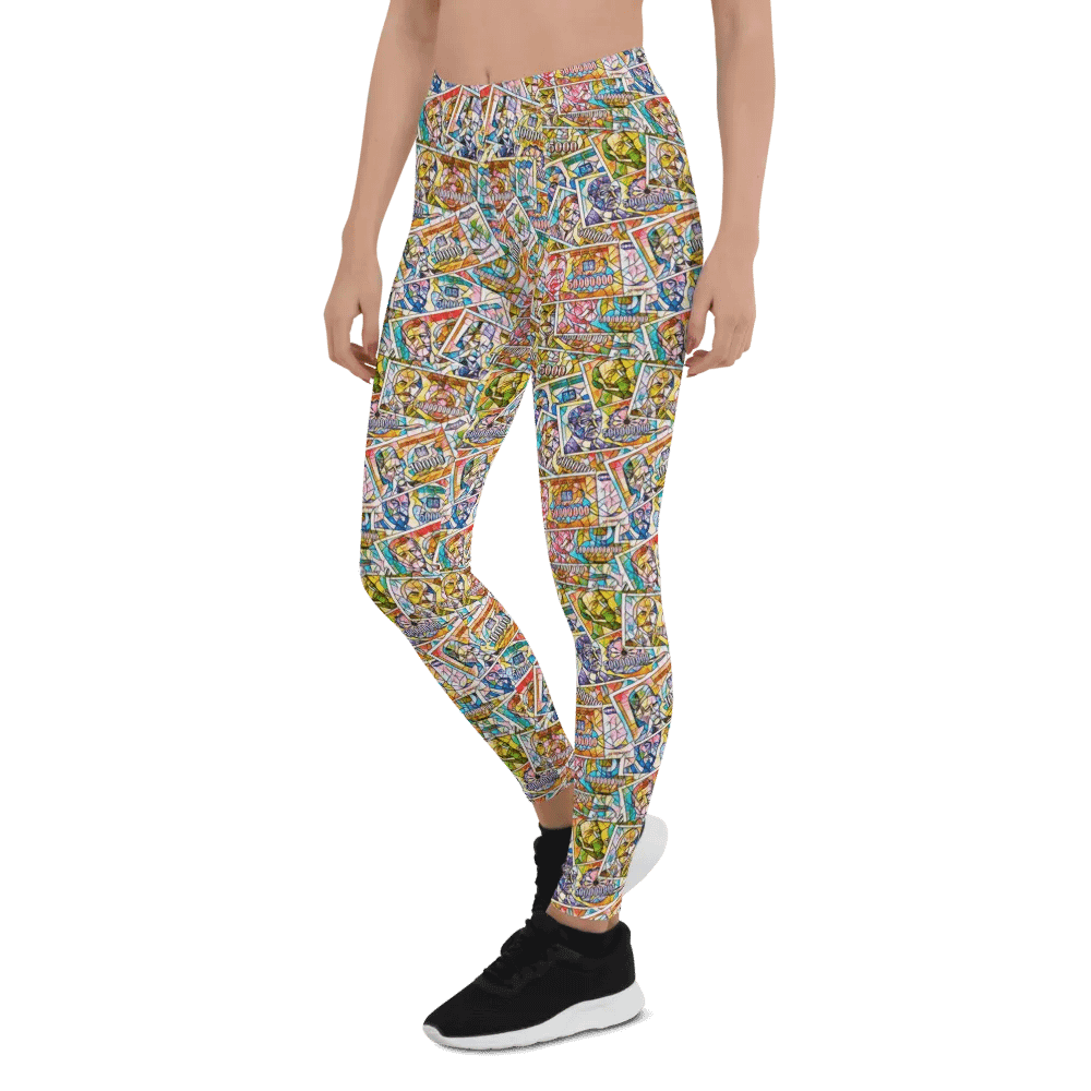 Jugoslovenski inflatorni dinar 1993 (Kolaž/mozaik) All-Over Print Leggings product image (6)