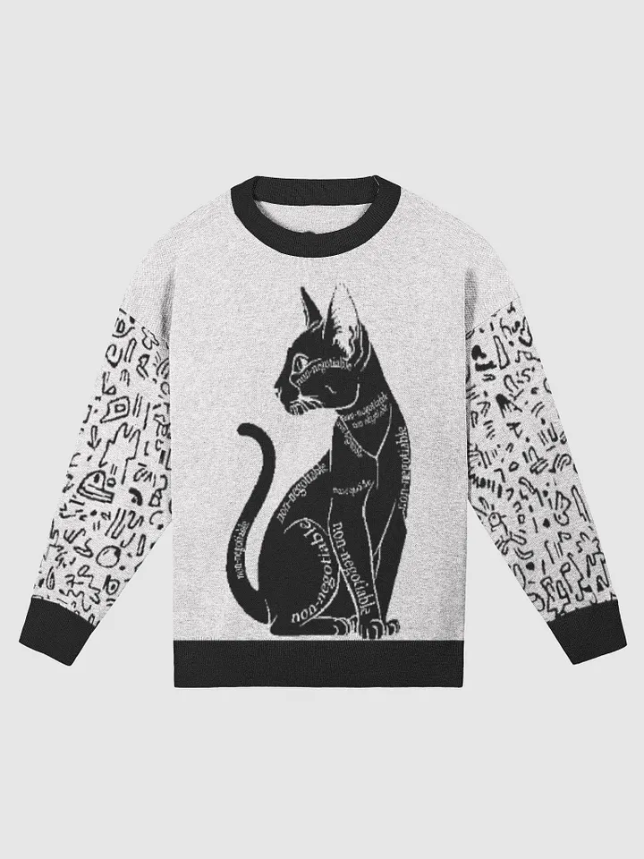 Black Cat knitted Crewneck Sweater Relaxed Fit product image (1)