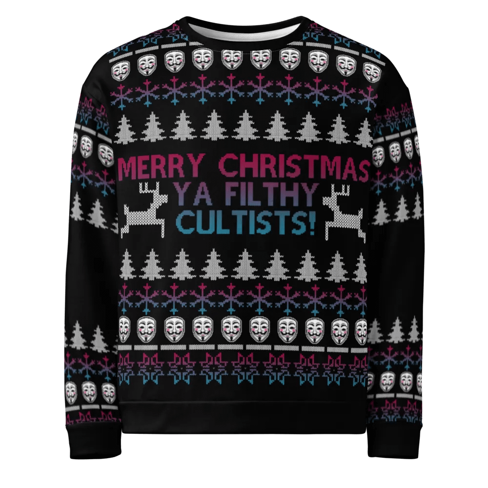 Merry Christmas Ya Filthy Cultists! Ugly Christmas Sweater product image (1)